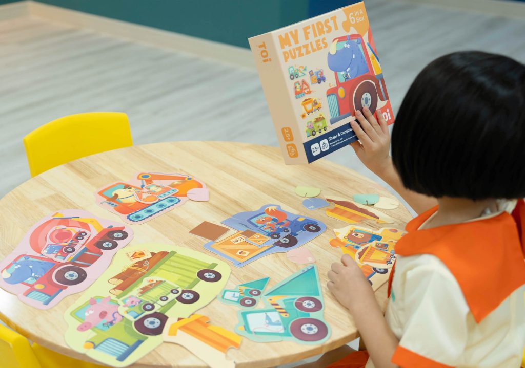 Kids reading in a kindergarten